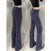 Navy Blue Flared Yoga Pan For Women, Autumn 2025 New American Style Low Waist Slimming Petite Hip Lift Spor_desvips.com