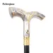 Golden White Flowing Lines Luxury Fashion Cosplay Stick Party Decorative Cane Knob Walking Stick 92cm Performance Stage Cane_desvips.com