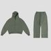 Autumn Winter New Style Personality Street Trend Casual Solid Color Zipper Hoodie Pants Fashion European Size Set_desvips.com