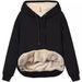 Women's Clothing warm pocket hooded sports sweatshirt jacket_desvips.com