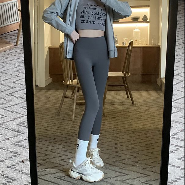 RenMou 2025 Plus Velvet Shark Skin Leggings For Women In Autumn Winter, With A Cloud Like Feel No Awkward Lines. High Waisted Exclusive Supply_desvips.com