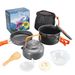 Outdoor Teapot Set With Accessories DS 308 Pot Set Combination Alumina Material Portable Camping Pot Set Teapot_desvips.com