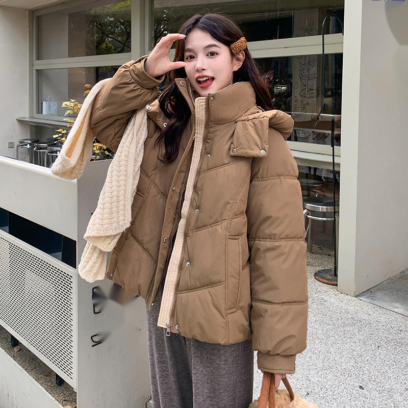 24 Year New Down For Women, Short And Short, Korean Version Cotton Jacket, Loose Fitting Student Hooded Bread Jacket_desvips.com