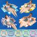 4-Tube Inflatable Lounge Chair With Mesh Seat - Striped Floating Water Hammock For Pool Beach & Lake (Quick-Dry Foldable & Heavy-Duty PVC)_desvips.com