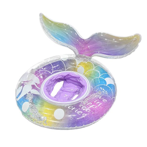 Kids Mermaid Swim Ring - Sparkling Scale Design With Anti-Tip Steering Wheel (Thickened Eco-Friendly PVC Summer Water Play Ages 3-8)_desvips.com