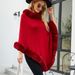 Women's Clothing 2023 autumn and winter new women's clothing shawl tassel cape fur collar pullover sweater women_desvips.com