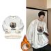 Fleece-Lined Thickened Sweatshirt Men, Round Neck, Loose Fit, Autumn And Winter Trendy Ins Style, Student Warm Lamb Wool_desvips.com
