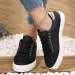 Free Shipping Women Size White Sneakers 2026 Spring Autumn Womens Fashion Black Laceup Soft Soled Pu Leather Ladies_desvips.com