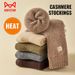 MiiOW Merino Wool Cold Resistant Men Winter Thicken Heated Cashmere Long Sock Snow Boots Retro Brown Warm Towel Socks_desvips.com