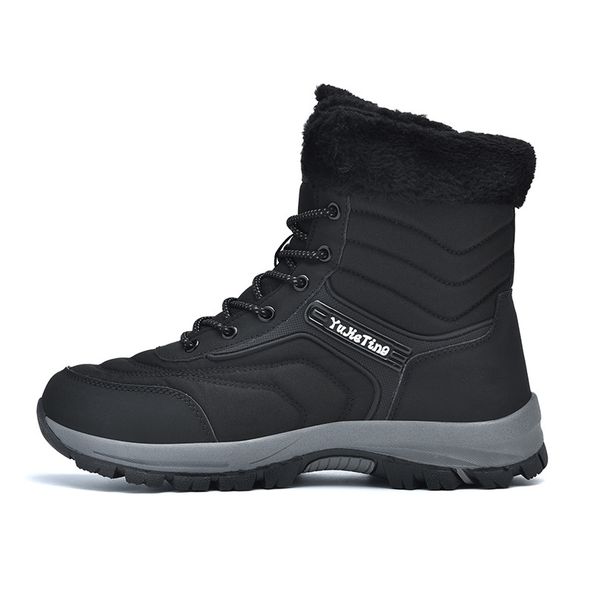 Ski Boots Snow Boots Winter Warm Boots Men And Women Plus Velvet Cotton Shoes Warm Men's Boots Mid Tube High Top Shoes Hiking Shoes_desvips.com