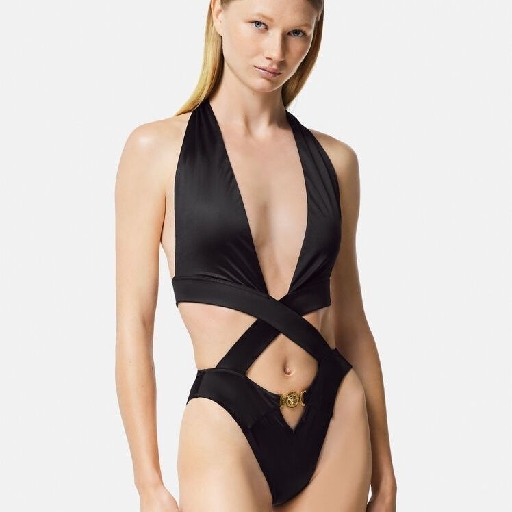 Black New One-Piece Swimsuit Bikini Hollow Sexy High-End Hot Spring Backless Vacation Swimwear_desvips.com