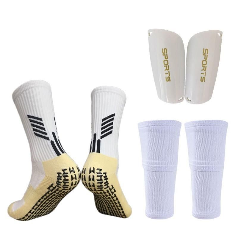 M's Double Layer Breathable Full Wrap With Leg Guards Professional Match Protective Gear Short Tube Soccer Socks For_desvips.com
