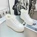 Furry Winter Thick Sole Outdoor New Style Fleece Lined Height Increasing Cotton Platform Genuine Leather Snow Boots_desvips.com