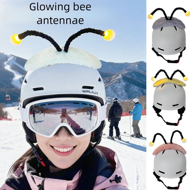Little Bee With Glowing Small Antennae, Foldable And Adjustable, Unique Style Ski Helmet Decoration Antennae_desvips.com