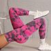 Seamless Women's High Elastic Tie Dye Sports Pants Are Suitable For Everyday Wear And Outdoor Fitness Running._desvips.com