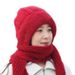 Scarf Integrated Squirrel Fleece Wind Snow Plus Velvet Wool Ear Protection Knitted Korean Style Women Autumn Winter Hat_desvips.com