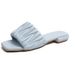 Sheii Su Yinyin MIU Style Pleated Square Toe Slip-On Sandals For Women Spring Outdoor Soft Sole Slippers Soccer Jerseys_desvips.com
