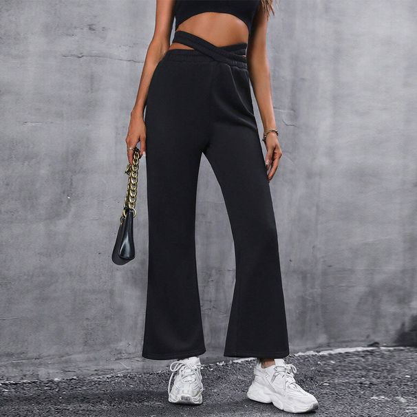 2026 Spring/Summer New Cross-Border European And American Women's Fashion Sporty Casual Hollow-Waist Slightly Flared_desvips.com