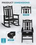 Ciokea Oversized Outdoor Rocking Chair With 380lbs Heavy-Duty Capacity, Weather Resistant And Anti-Fade Porch Chair, High Back Cozy Rocking Chair For_desvips.com