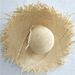 Spring New Frayed Wide Brim Raffia For Women Summer Beach Seaside Vacation Protection Sun Hat Trendy_desvips.com