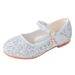 Children's single shoes baby Princess shoes Girl's glass shoes spring and autumn show white leather shoes_desvips.com