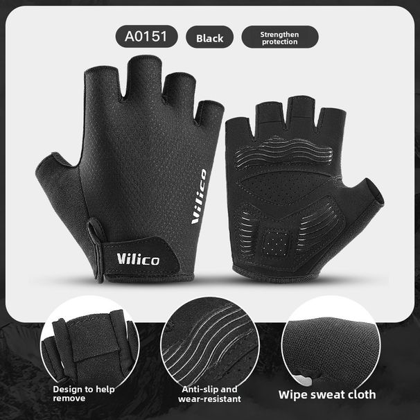 Outdoor Sports Cycling For Men, Anti-Slip, Shock Absorption, Wear-Resistant, Anti-Callus, Breathable Half-Finger_desvips.com