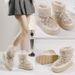 001 Light Beige Space Cross-Border Export 2025 New Moon Women Low-Top Thick-Soled Warm Furry Snow Boots_desvips.com
