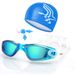 Goggles Swim Cap Nose Clip Earplugs HD Waterproof And Anti-fog Large Frame For Men And Women Swimming Equipment Goggles_desvips.com