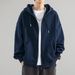 Heavyweight Cardigan Sweatshirt For Men, Spring And Autumn New Sports Jacket, Solid Color Hooded Casual Loose Top,_desvips.com