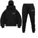 New Double Hood Hooded Sweatshirt DIY Plain Men And Women Autumn Winter Couple Zipper Hoodie Sweatpants Set_desvips.com