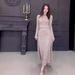 Women's Clothing solid color round neck slim fit long sleeve high waist long skirt suit for women_desvips.com