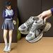 Ins Korean Version New Dad For Women 2025 Spring Student Sports Running Casual Shoes With Thick Sole Increased Y2581_desvips.com