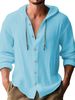 New Cross-border Cotton And Linen Men's Hooded Sweatshirt, Solid Color, Casual Long-sleeved Top For Spring And Summer._desvips.com
