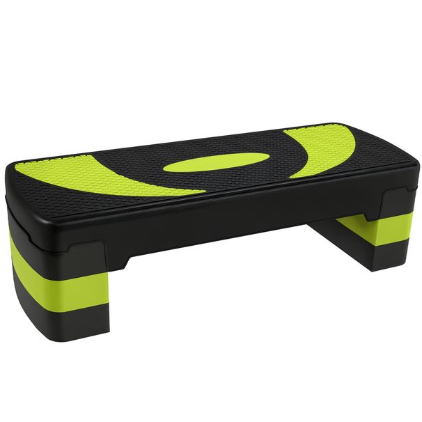 Step De Aeróbic Para Fitness Antideslizante Con Altura Regulable 3 Niveles 10/15/20 Cm Carga 150 Kg 80x31x20 Cm Verde_desvips.com