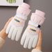 Winter New Warm Ski Gloves For Women Outdoor Snow Play Riding Cold-Proof Windproof Fleece-Lined Thickened Five-Finger Gloves_desvips.com