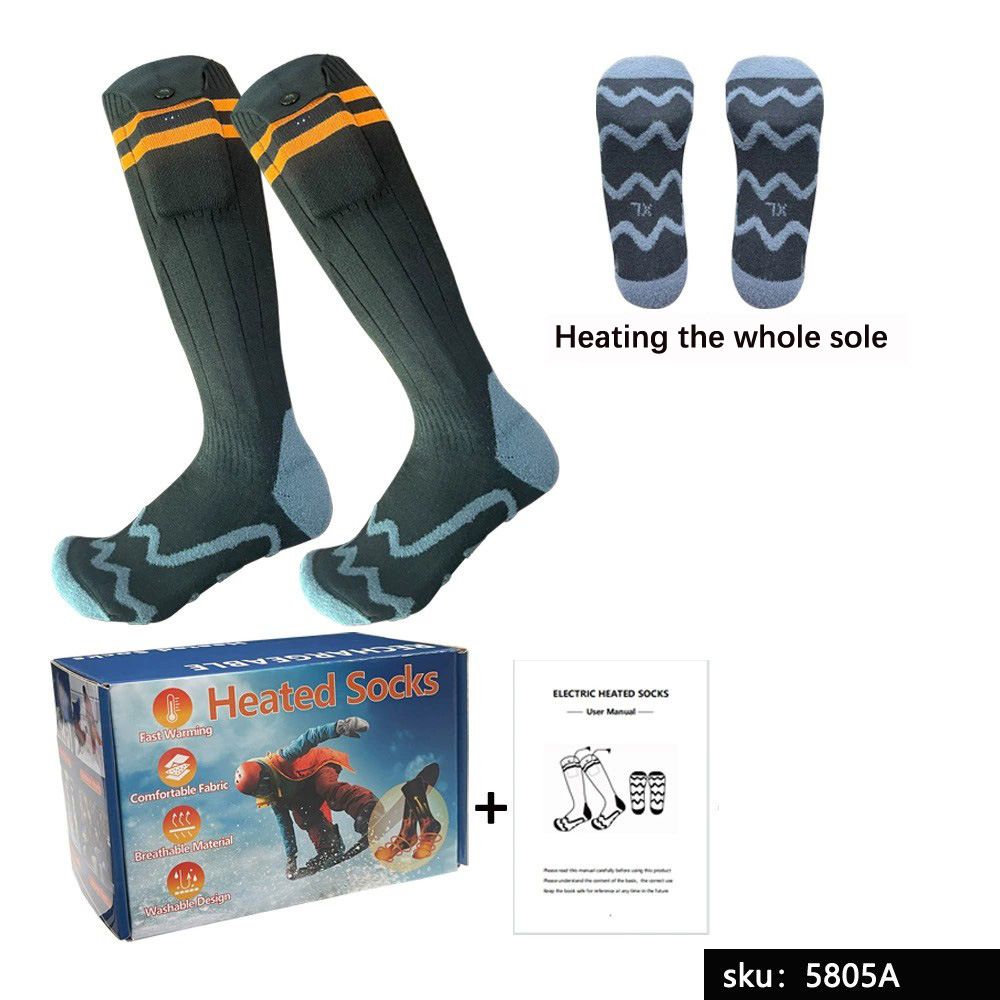 New 5000mAh Full Foot Electric Socks Electric Warm Socks Outdoor Ski Electric Socks_desvips.com