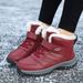 Witer Wome's High-top Warm Cotto With Fleece Waterproof Middle-aged Elderly Walkig Shoes Dad's Outdoor Sow Boots_desvips.com