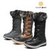 Ski Boots Large Size High Top Leggings, Flat Soled Thick Fur Warm Snow Boots_desvips.com