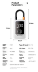 Portable Air Compressor, 4 Preset Modes Car Tire Inflator With 18650 Battery, LED Light, Fast Inflation For Car/Motorcycle/Bike/Ball_desvips.com