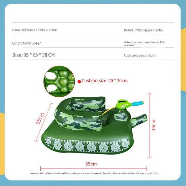 Inflatable Kids' Water Tank Float - Ride-On Pool Toy With Water Spray Gun For Outdoor Swimming & Splash Play_desvips.com