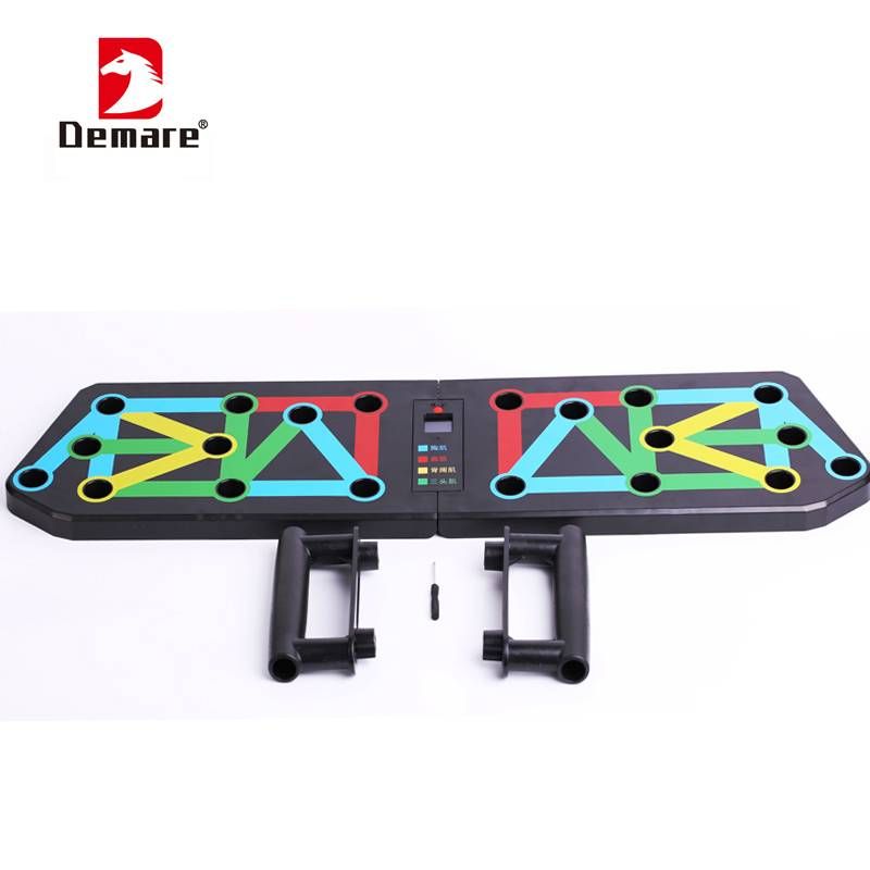 DEMARE Multi-functional Prone Board Folding Pushup Handles Come With Resistance Band, Professional Gym Equipment For Men Women Home Workout Training_desvips.com