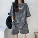 Women's Summer Lightweight Sports Casual 2025 New Style For Petite Women, Versatile Sweet Cool Top And Shorts Two-Piece_desvips.com