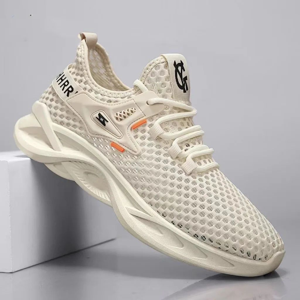 Men's Summer New Lightweight Breathable Sports Low Cut Casual Water Shoes Comfortable Net Upper Rubber Sole_desvips.com