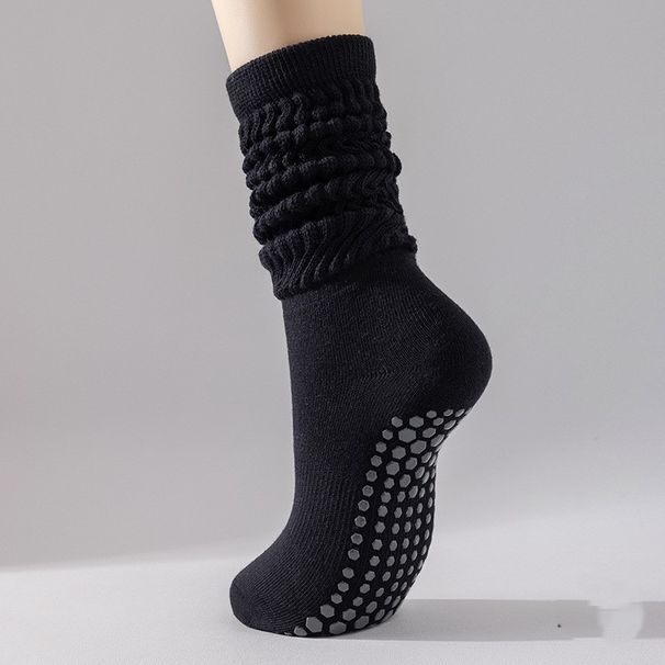 Long Stacked Yoga Socks Pure Cotton Cotton Yarn Stockings Non-slip Pilates Women's Calf Socks Boneless Sports Socks_desvips.com
