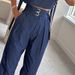 Women's solid color flying sleeves and ribbon short tops slim belt straight pants suit_desvips.com