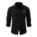 2025 Men's Spring And Autumn New European Size Washed Stretch Cotton Casual Fashion Long Sleeve Shirt_desvips.com