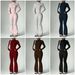 Cross-border Foreign Trade Explosive Autumn And Winter Zipper Long Sleeve Trousers Bell-bottoms Yoga Set Nude Fitness Sports Yoga Clothes_desvips.com