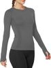 Women's Seamless Long Sleeve Yoga Tops Breathable Athletic Sports Running Shirt With Lightweight Slim Fit Active Tops_desvips.com