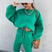 Women's Clothing autumn and winter new fashion solid color sweatshirt casual two piece set_desvips.com