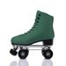 Adult double row roller skates Four wheel PU roller skates green durable breathable comfortable_desvips.com